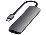 USB Хъб Satechi Slim Aluminum USB Type-C Multi-Port Adapter V2 (Space Gray)