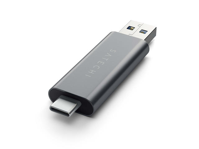 Джаджи Satechi Aluminum TYPE-C Reader (1x USB 3.0,MicroSD) - Space Grey