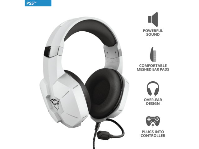 Слушалки Trust GXT 323W Carus, White