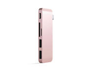 USB Хъб Satechi Aluminium TYPE-C Passthrough USB Hub - Rose Gold