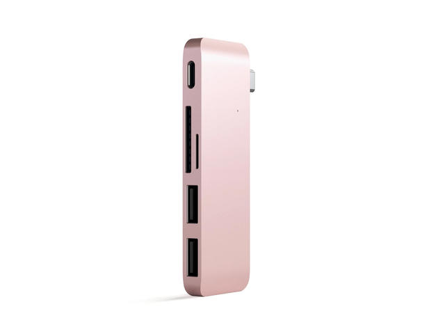 USB Хъб Satechi Aluminium TYPE-C Passthrough USB Hub - Rose Gold