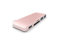 USB Хъб Satechi Aluminium TYPE-C Passthrough USB Hub - Rose Gold