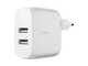 Зарядни устройства Belkin BOOST_CHARGEª Dual USB-A Wall Charger 24W + USB-A to Micro-USB cable - White