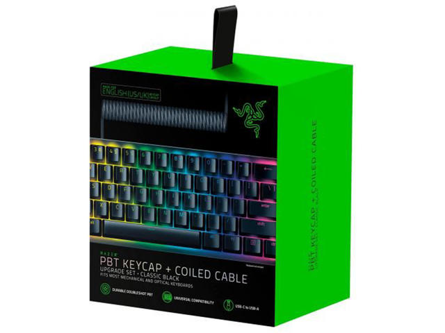 Джаджи Razer PBT Keycap + Coiled Cable Upgrade Set - Classic Black