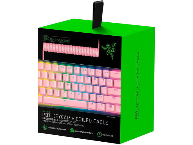 Джаджи Razer PBT Keycap + Coiled Cable Upgrade Set - Quartz