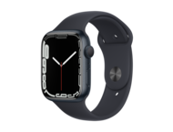 Смарт часовници Apple Watch S7 GPS, 45mm Midnight Aluminium Case with Midnight Sport Band - Regular