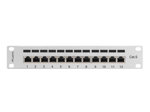 Джаджи Lanberg patch panel 12port 1U 10" CAT.6 shielded, grey