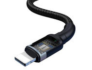 Кабели и Адаптери Baseus Cafule USB + USB-C to Lightning Cable PD 18W (CATKLF-ELG1) - USB и USB-C към Lightning кабел за Apple устройства с Lightning порт (120 см) (черен-сив)