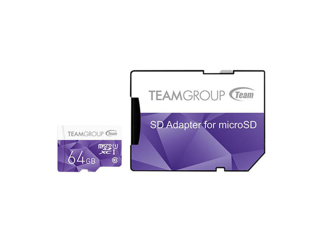 Карти памет Team Group Color microSDXC 64GB, UHS-I Class 10 + SD Адаптер