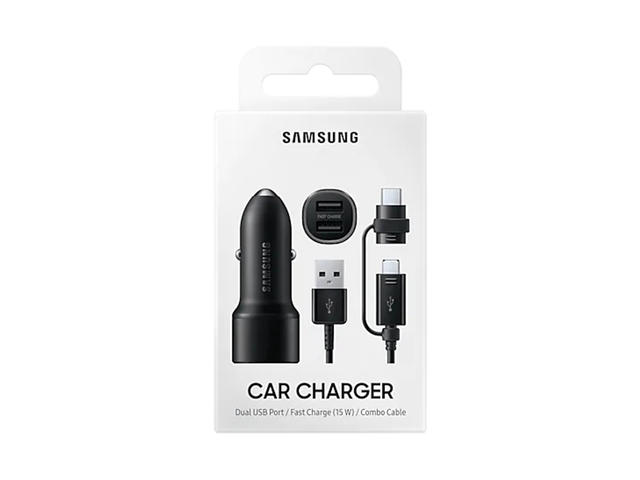 Зарядни устройства Samsung Dual Fast Car Charger EP-L1100WBEGEU 