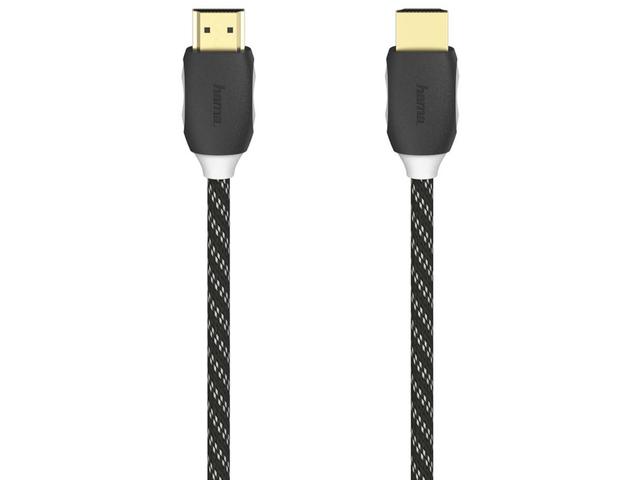 Кабели и Адаптери Hama High Speed HDMI™ Cable, Plug-Plug, Ethernet,Fabric,Gold-plated,black, 1.5 m 