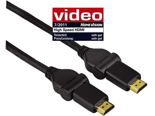 Кабели и Адаптери Hama High Speed HDMI™ Cable, plug - plug, rotation, gold-plated, Ethernet, 1.5 метра