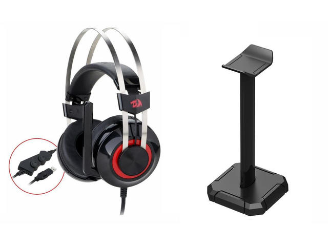 Слушалки Redragon Talos H601-1-BK с микрофон и стойка