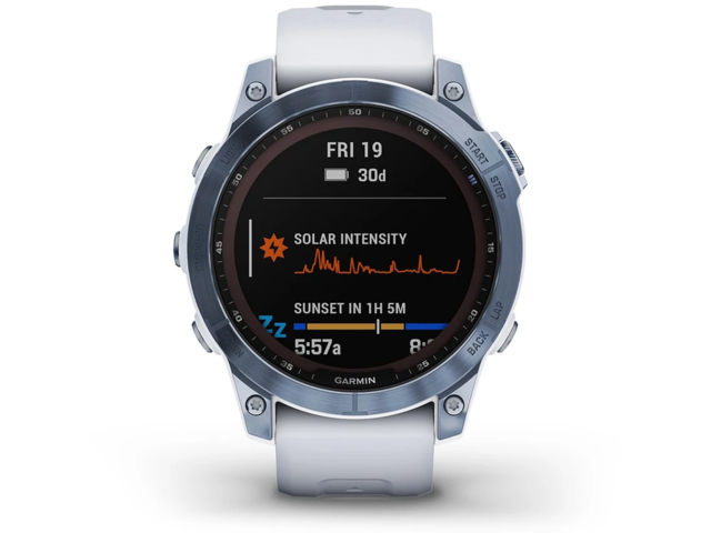 Смарт часовници Garmin Fenix 7 Sapphire Solar Mineral Blue DLC Titanium /Whitestone