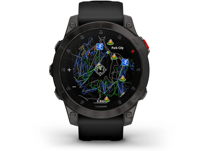 Смарт часовници Garmin Epix Gen 2 Sapphire Black Titanium със силиконова каишка