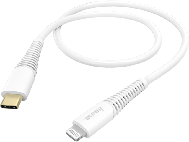 Кабели и Адаптери Hama кабел за бързо зареждане/данни, USB-C - Lightning, 1,5 м, бял 