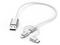 Кабели и Адаптери Hama Кабел 3-в-1 Micro-USB с адаптер за USB Type-C и Lightning, 0,2 м, бял
