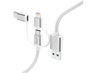 Кабели и Адаптери Hama Кабел 3-в-1 Micro-USB с адаптер за USB Type-C и Lightning, 0,2 м, бял