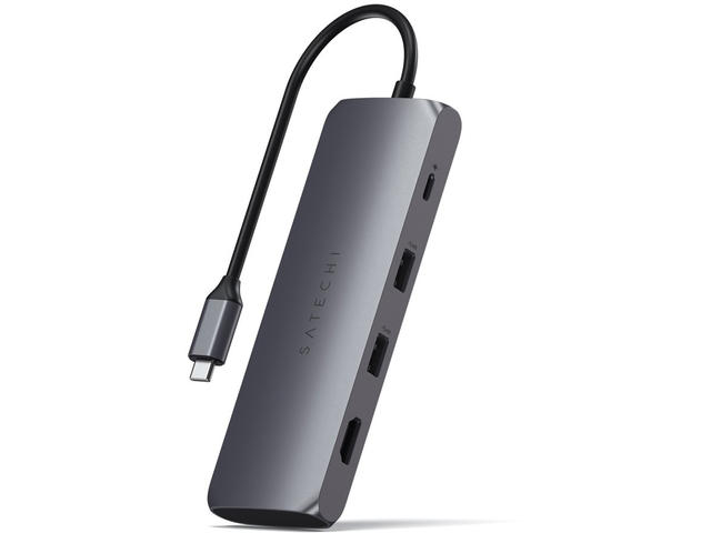 USB Хъб Satechi USB-C Hybrid Multiport Adapter Space Grey