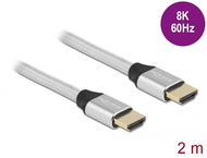 Кабели и Адаптери Delock Ultra High Speed HDMI Cable 48 Gbps 8K 60 Hz silver 2 m certified