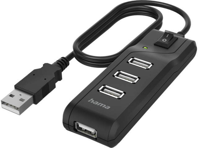 USB Хъб Hama USB хъб с On/Off