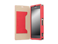 Калъфи Krusell Malmo Flip cover - кожен калъф, тип портфейл, за Sony Xperia Z1 (червен)