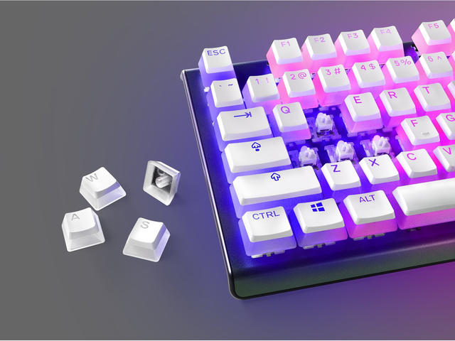 Джаджи Steelseries PrismCaps PBT Doubleshot 104-Keycap White US-Layout
