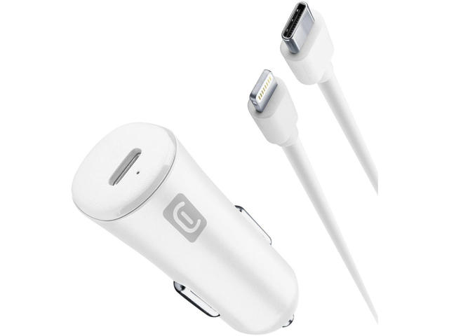 Зарядни устройства Cellular line 12-24V Car Power с кабел USB-C- Lightning 20W