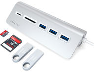 USB Хъб Satechi Aluminum USB 3.0 Hub & Card Reader , Silver