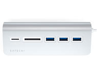 USB Хъб Satechi Aluminum USB 3.0 Hub & Card Reader , Silver
