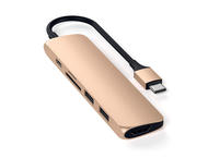 USB Хъб Satechi Type-C Slim Multimedia Adapter V2 - Gold