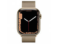 Смарт часовници Apple Watch S7 GPS Cellular, 45mm Gold Stainless Steel Case with Gold Milanese Loop