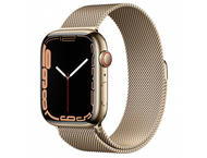 Смарт часовници Apple Watch S7 GPS Cellular, 45mm Gold Stainless Steel Case with Gold Milanese Loop