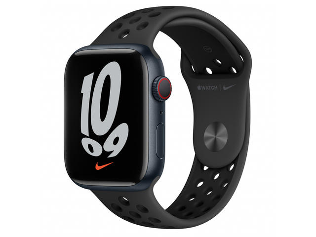 Смарт часовници Apple Watch Nike S7 GPS Cellular, 41mm Midnight Aluminium Case with Anthracite/Black Nike Sport Band - Regular