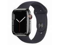 Смарт часовници Apple Watch S7 GPS Cellular, 45mm Graphite Stainless Steel with Midnight Sport Band - Regular