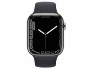 Смарт часовници Apple Watch S7 GPS Cellular, 45mm Graphite Stainless Steel with Midnight Sport Band - Regular