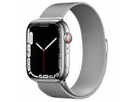 Смарт часовници Apple Watch S7 GPS Cellular, 41mm Silver Stainless Steel Case with Silver Milanese Loop