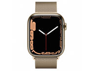 Смарт часовници Apple Watch S7 GPS Cellular, 41mm Gold Stainless Steel Case with Gold Milanese Loop