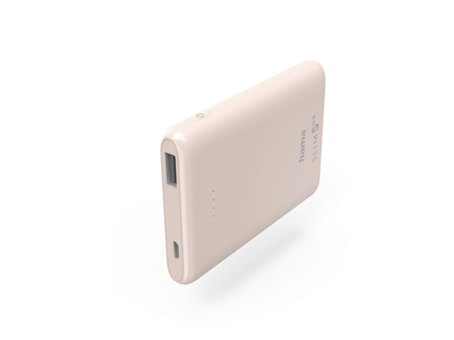Външни батерии Hama "SLIM 5HD" Power Pack, 5000 mAh light pink