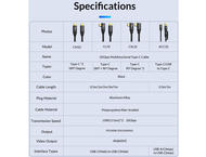 Кабели и Адаптери Orico кабел Cable USB 3.2 Gen2x2 - Type-C to Type-C PD100W 20Gbps 0.5m Black - CM32-05-BK