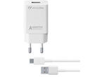 Зарядни устройства Cellularline адаптивно зарядно Type-C, 220V, Type-C кабел, 15W