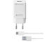 Зарядни устройства Cellularline адаптивно зарядно Type-C, 220V, Type-C кабел, 15W