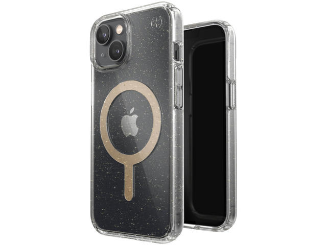 Калъфи Speck iPhone 14, Presidio Perfect-Clear MagSafe, Clear/GoldGlitter