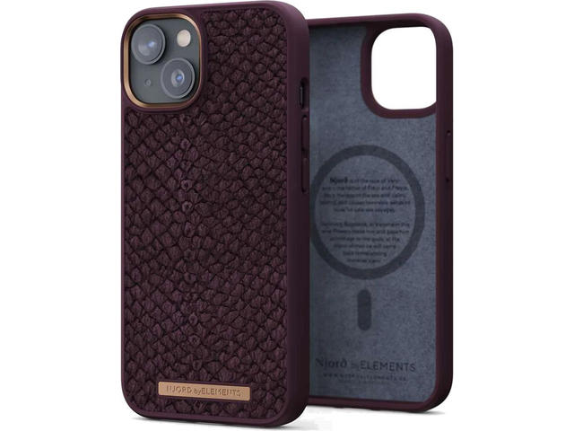 Калъфи Njord Salmon Leather Magsafe за iPhone 14, кафяв