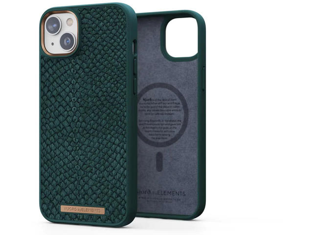 Калъфи Njord Salmon Leather Magsafe за iPhone 14 Plus, зелен