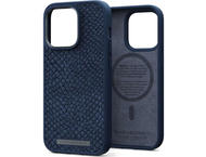 Калъфи Njord Salmon Leather Magsafe за iPhone 14 Pro, син