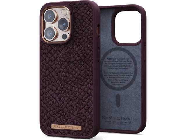 Калъфи Njord Salmon Leather Magsafe за iPhone 14 Pro, кафяв