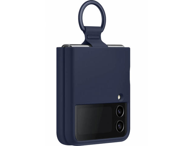 Калъфи Samsung Galaxy Z Flip4 силиконов калъф с пръстен, тъмносин