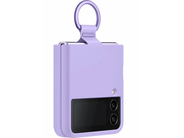 Калъфи Samsung Galaxy Z Flip4 силиконов калъф с пръстен, виолетов