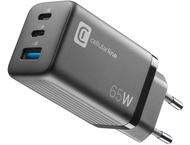 Зарядни устройства Cellularline 220V PD GaN USB, 2xUSB-C 65W